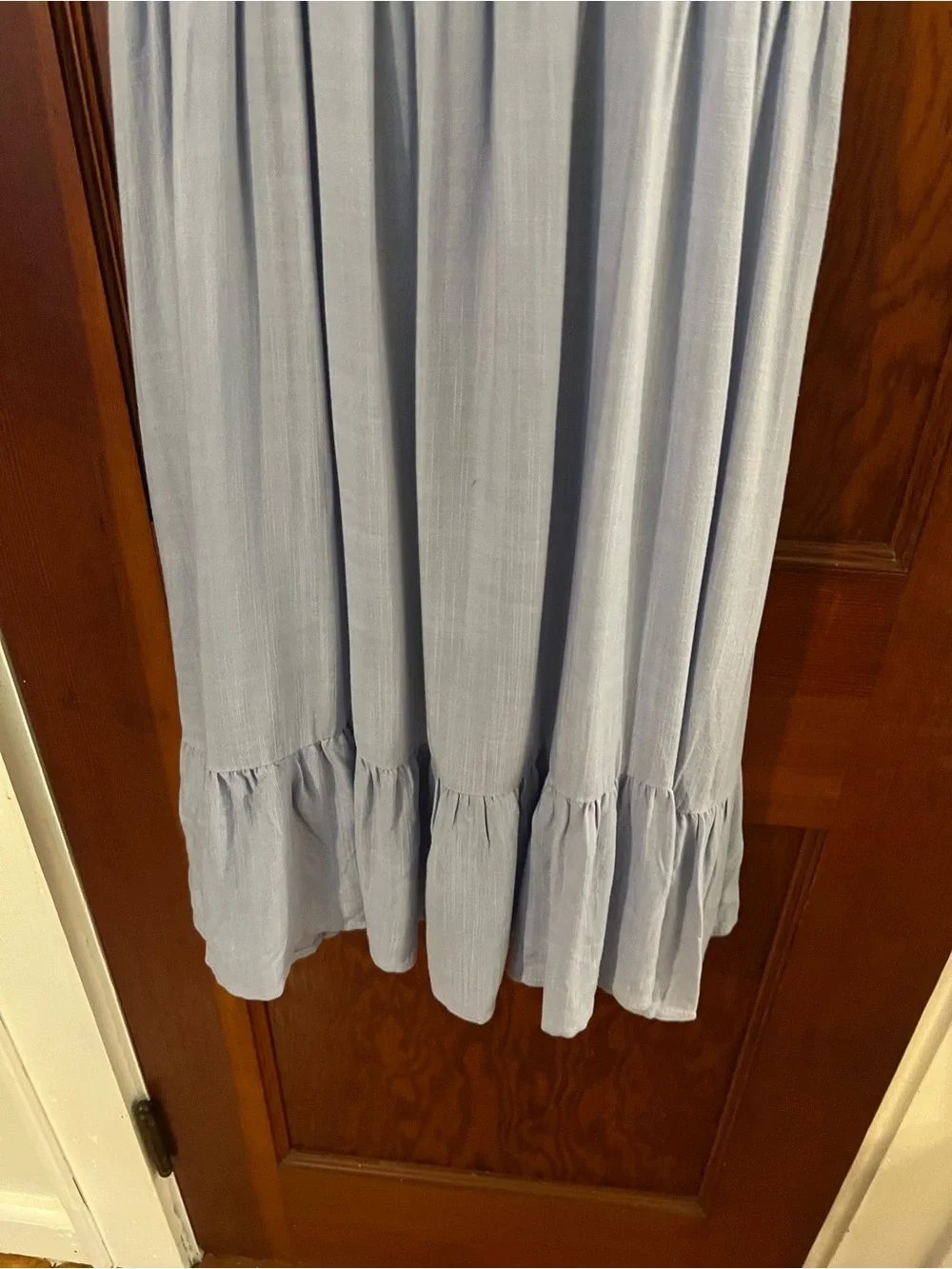 Staccato Blue Halter Midi Dress Size Medium Smocked Waist Flowy Dress